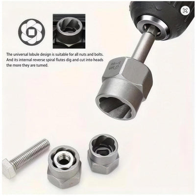 Tracybrug 14PCS bolt and nut extractor socket set, thirteen sizes with 3/8 inch drive adapter